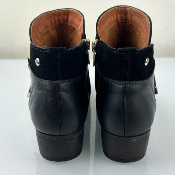 Pikolinos Sz 38 (U.S. 7.5-8) Black Leather Ankle Boots Made in Spain - Picture 7 of 16